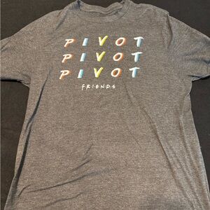 FRIENDS Gray Short Sleeve Tee with PIVOT Design